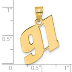 Load image into Gallery viewer, 14K Yellow Gold Polished Block Number Pendant

