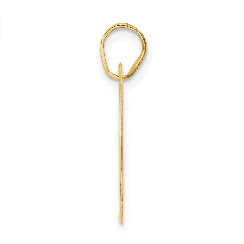 14K Yellow Gold Polished Block Number Pendant