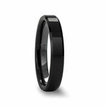 Load image into Gallery viewer, CITAR Beveled Polish Finished Black Ceramic Wedding Ring 4mm - 12mm Wide Wedding Band
