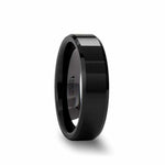 Load image into Gallery viewer, CITAR Beveled Polish Finished Black Ceramic Wedding Ring 4mm - 12mm Wide Wedding Band
