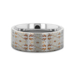 Load image into Gallery viewer, Mens Flat Titanium Engraved Cross Pattern Wedding Ring - 8mm Wide - Style name: HAVEN
