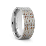 Load image into Gallery viewer, Mens Flat Titanium Engraved Cross Pattern Wedding Ring - 8mm Wide - Style name: HAVEN

