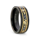 Load image into Gallery viewer, Mens Black Tungsten Meteorite Inlay Wedding Ring - 8mm Wide - Style name: INFINIA
