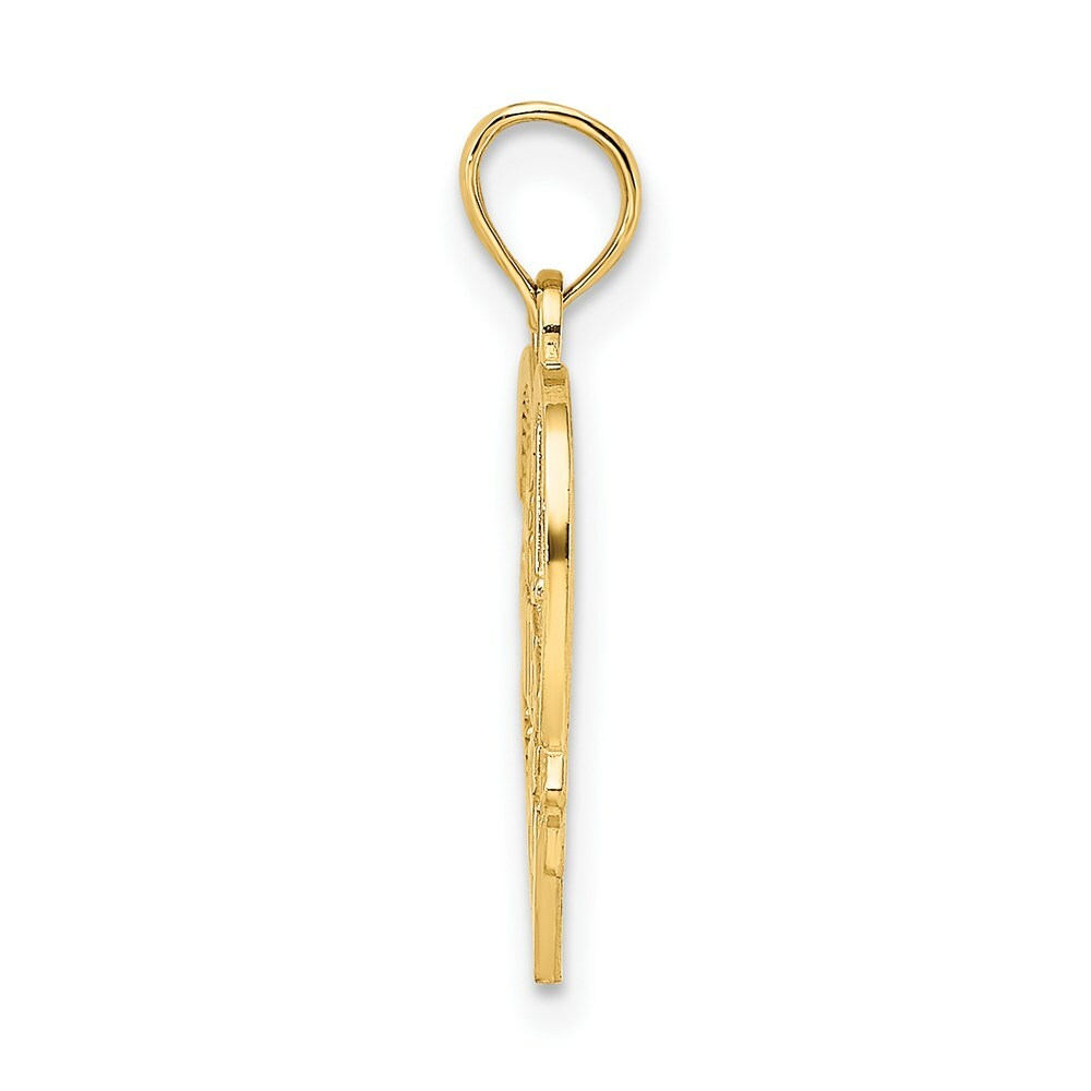 14K Yellow Gold #1 Wife Heart Charm Pendant