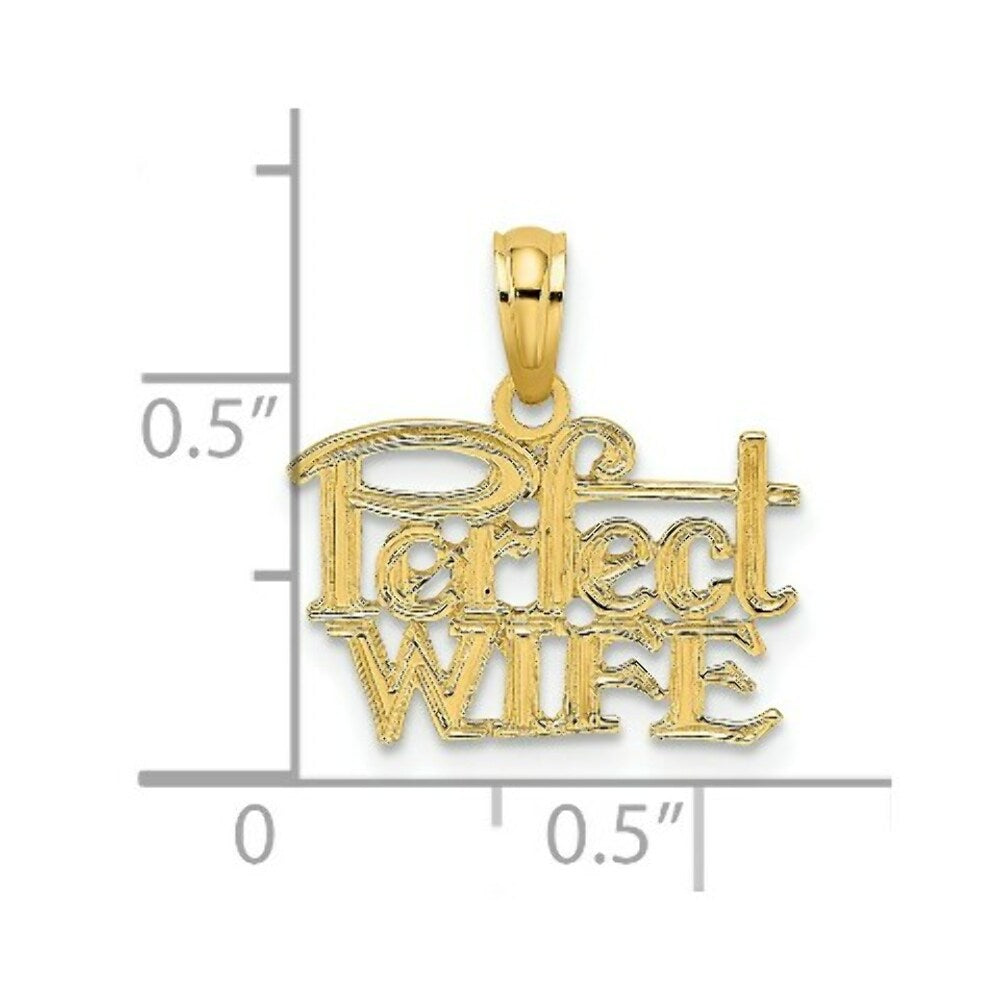 14K Yellow Gold Perfect Wife Charm Pendant