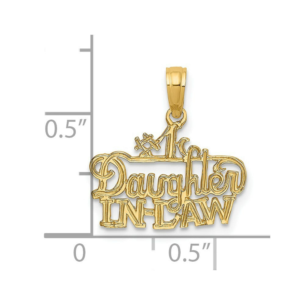 14K Yellow Gold #1 Daughter-in-Law Charm Pendant