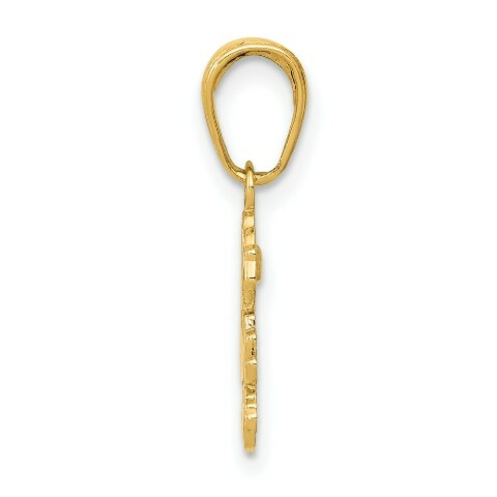 14K Yellow Gold Sister Rose Pendant
