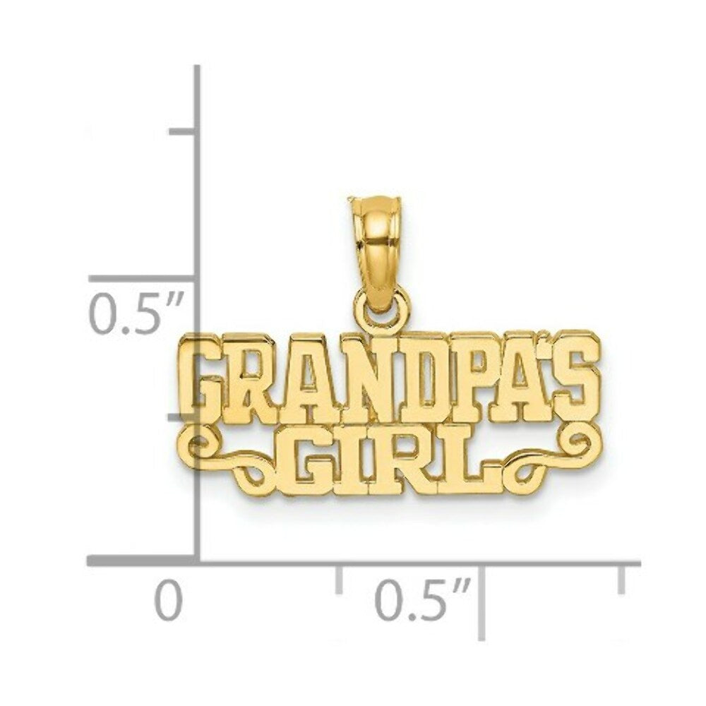 14K Yellow Gold Grandpa's Girl Charm Pendant