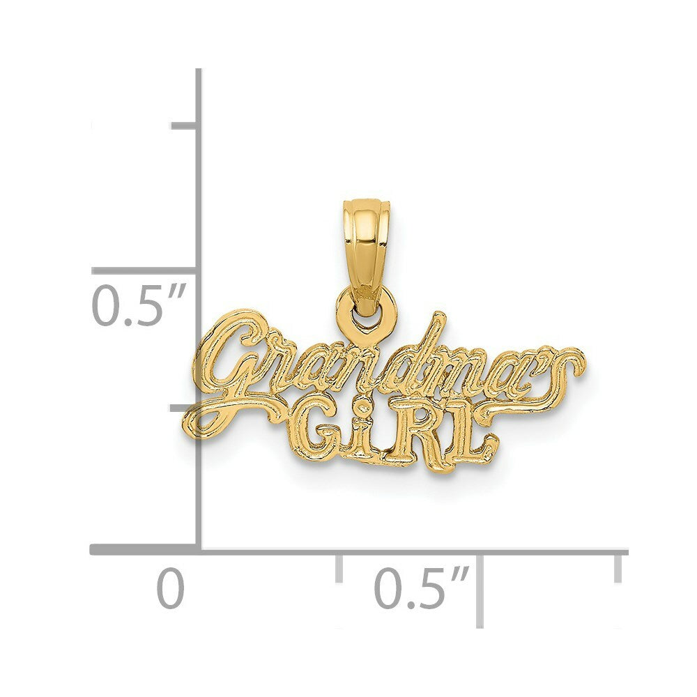14K Yellow Gold Grandma's Girl Charm Pendant