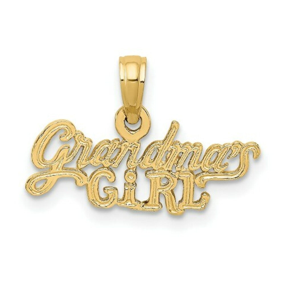 14K Yellow Gold Grandma's Girl Charm Pendant