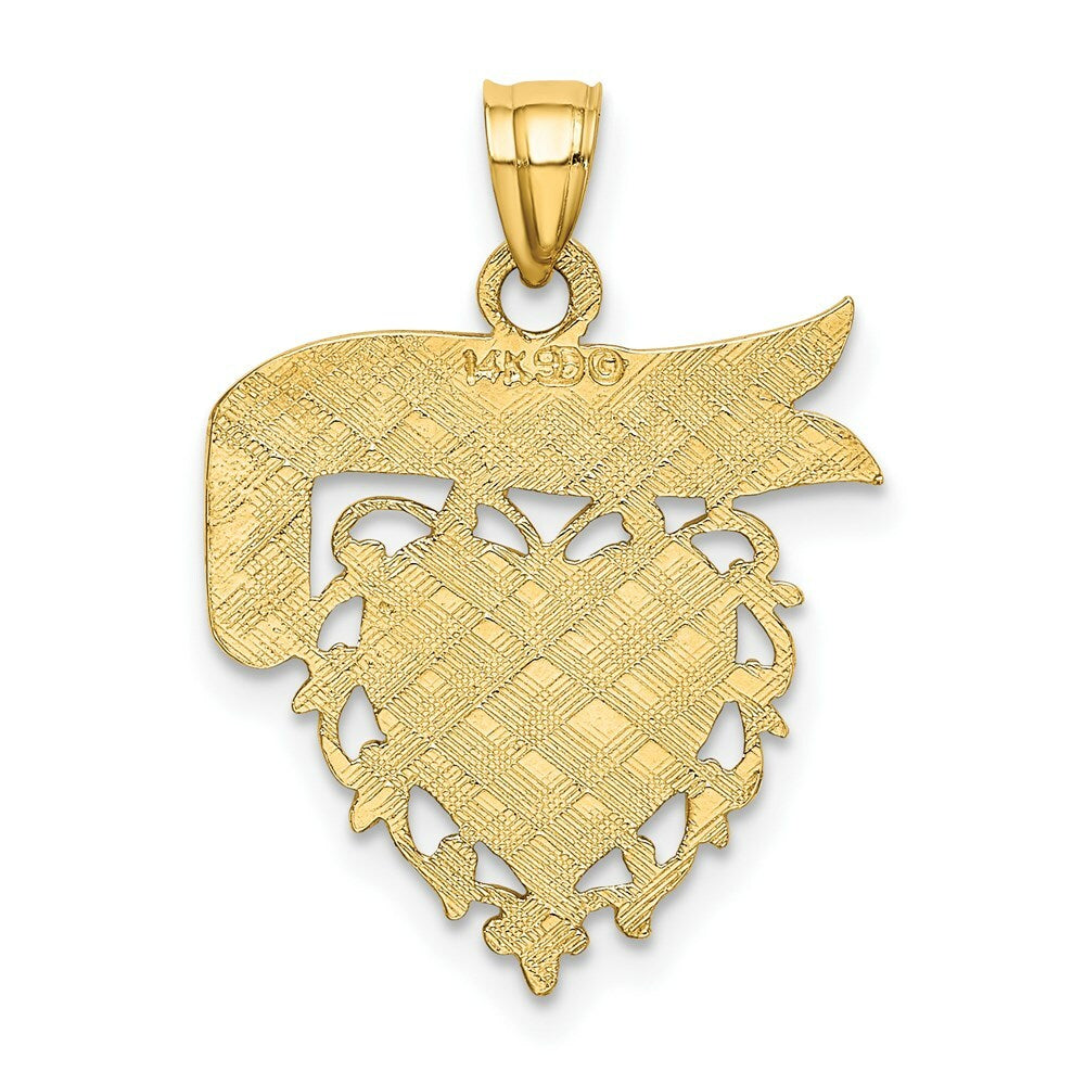 14K Yellow Gold Daddy's Girl Heart Pendant