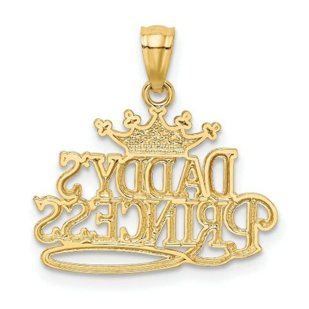 14K Yellow Gold and Rhodium Daddys Princess Pendant