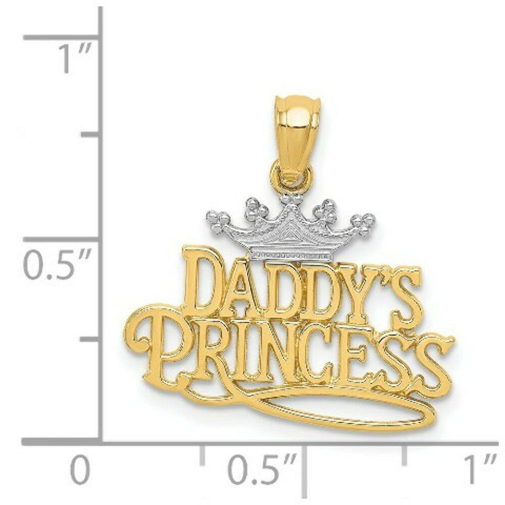 14K Yellow Gold and Rhodium Daddys Princess Pendant