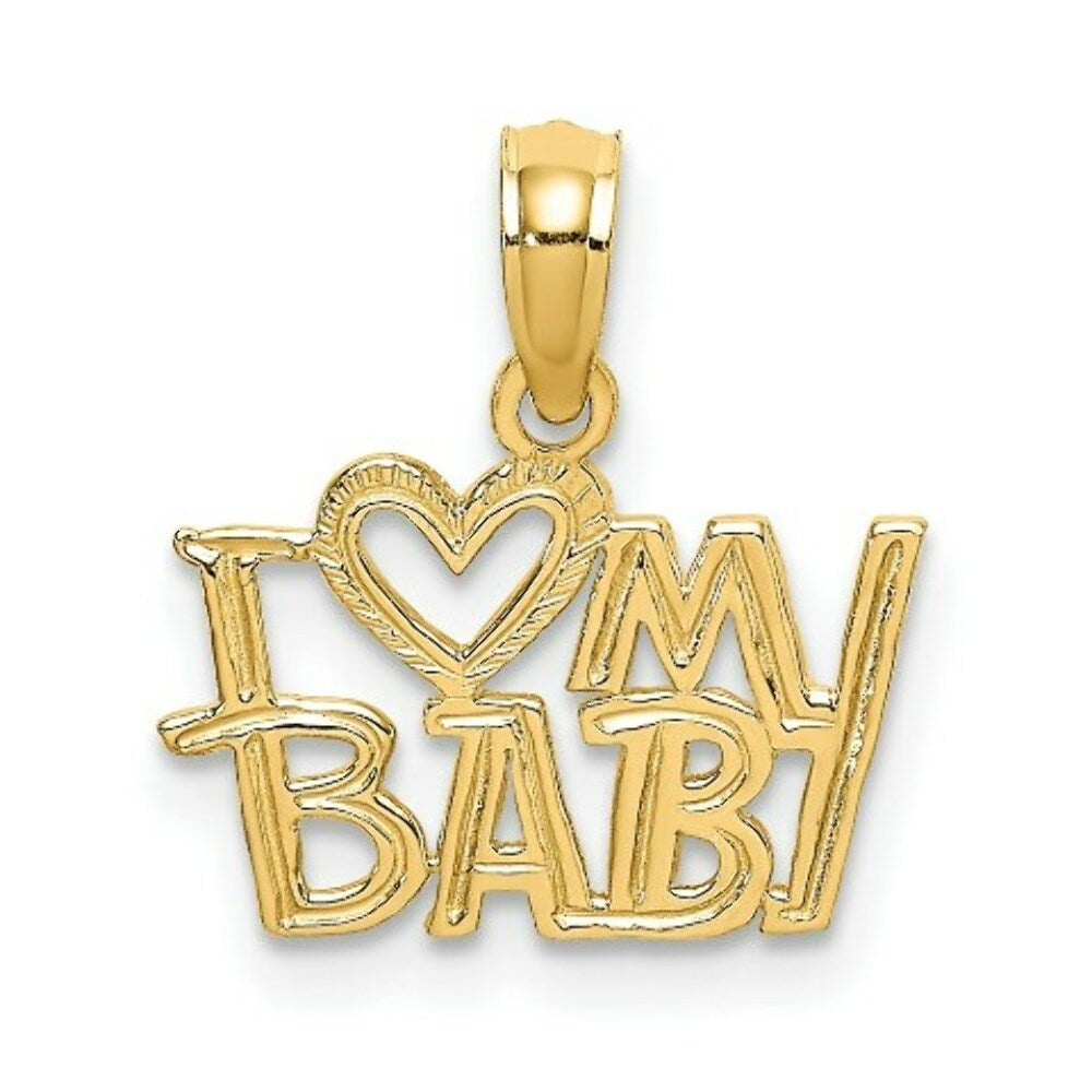 14K Yellow Gold I Heart My Baby Charm Pendant