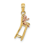 Load image into Gallery viewer, 14K Two-Tone Gold High Chair With Baby Charm Pendant
