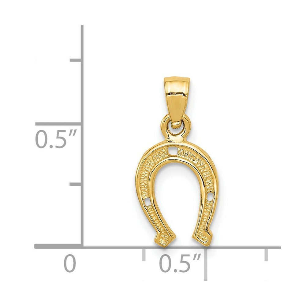 14K Yellow Gold Horse Shoe Pendant