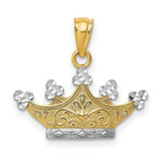 Load image into Gallery viewer, 14K Yellow Gold and Rhodium Crown Pendant
