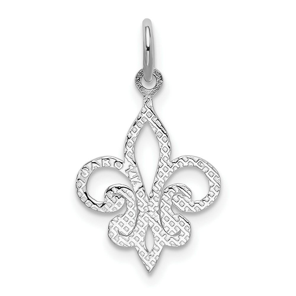 14K White Gold Fleur De Lei Charm