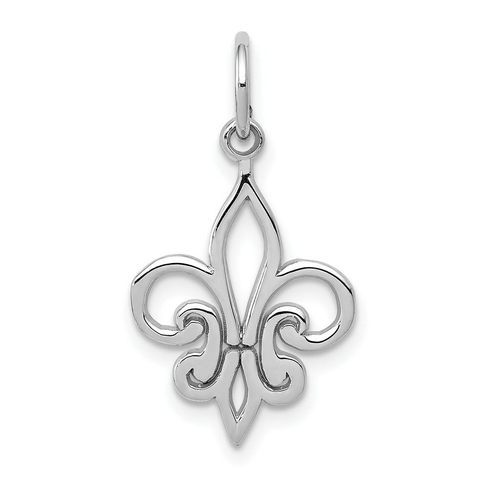 14K White Gold Fleur De Lei Charm
