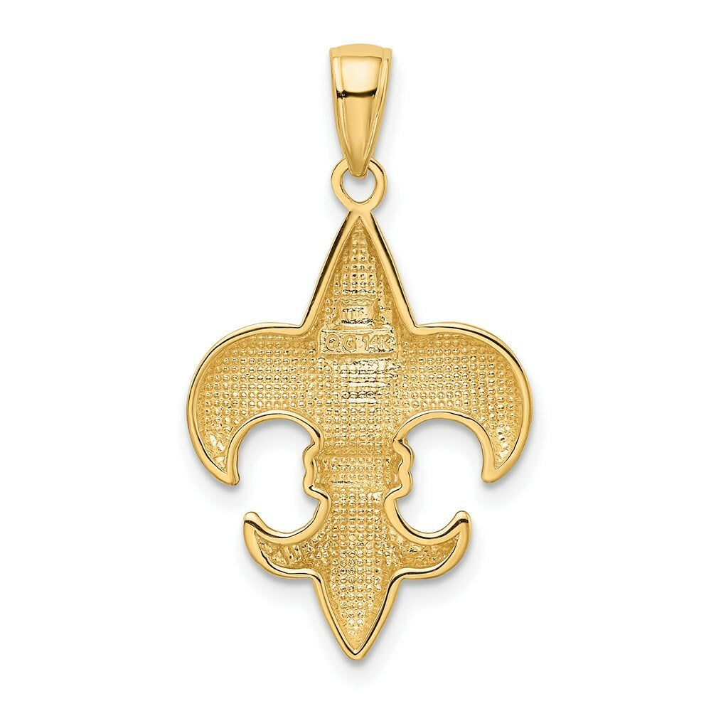 14K Yellow Gold Medium Fleur-De-Lis Pendant