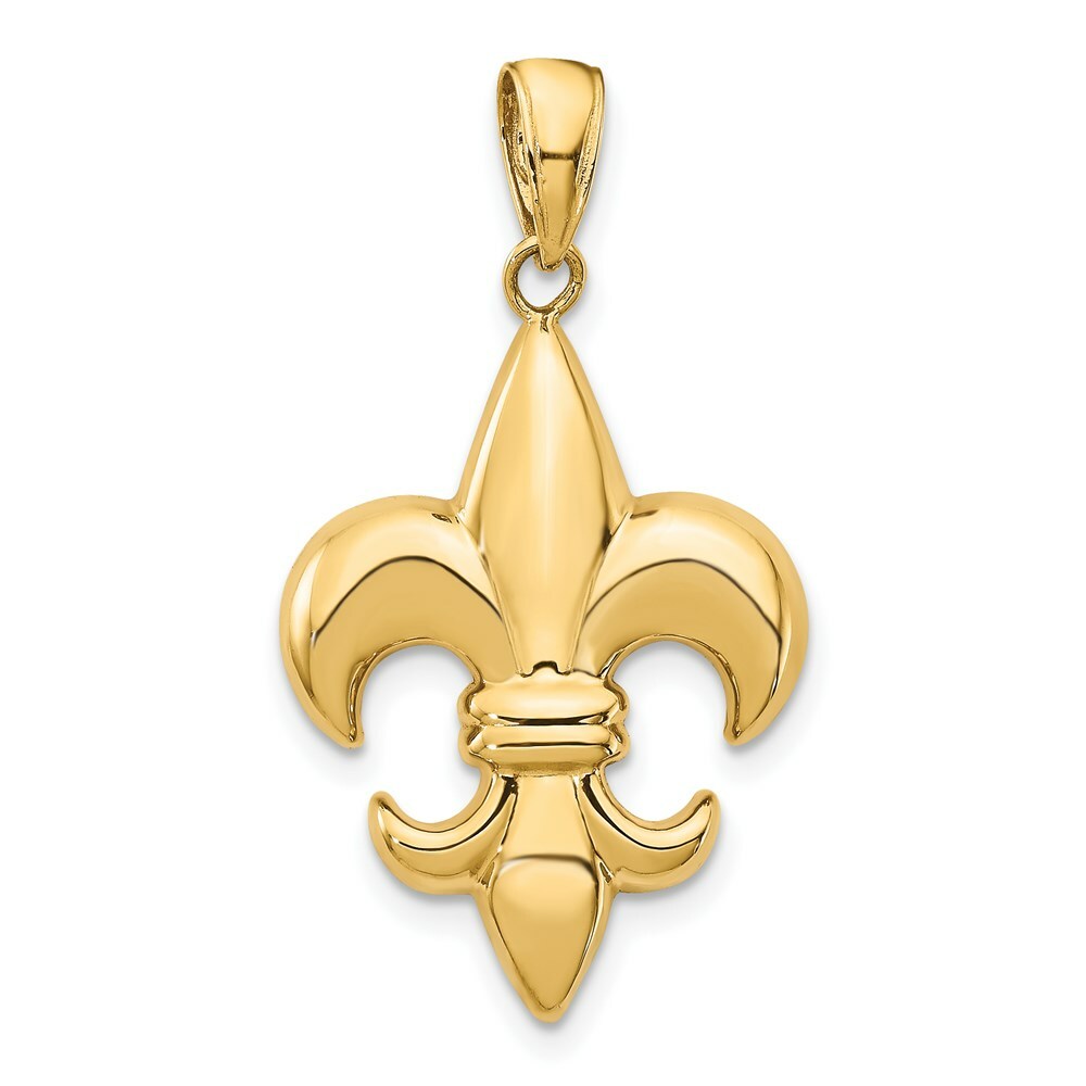 14K Yellow Gold Medium Fleur-De-Lis Pendant