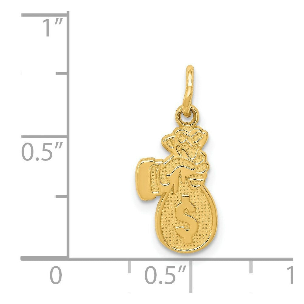14K Yellow Gold Money Bag Charm