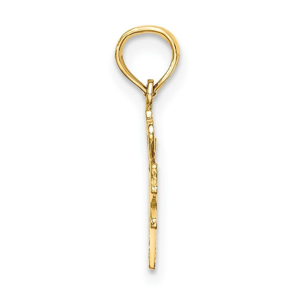 14K Yellow Gold I Heart Hollywood Star Charm Pendant