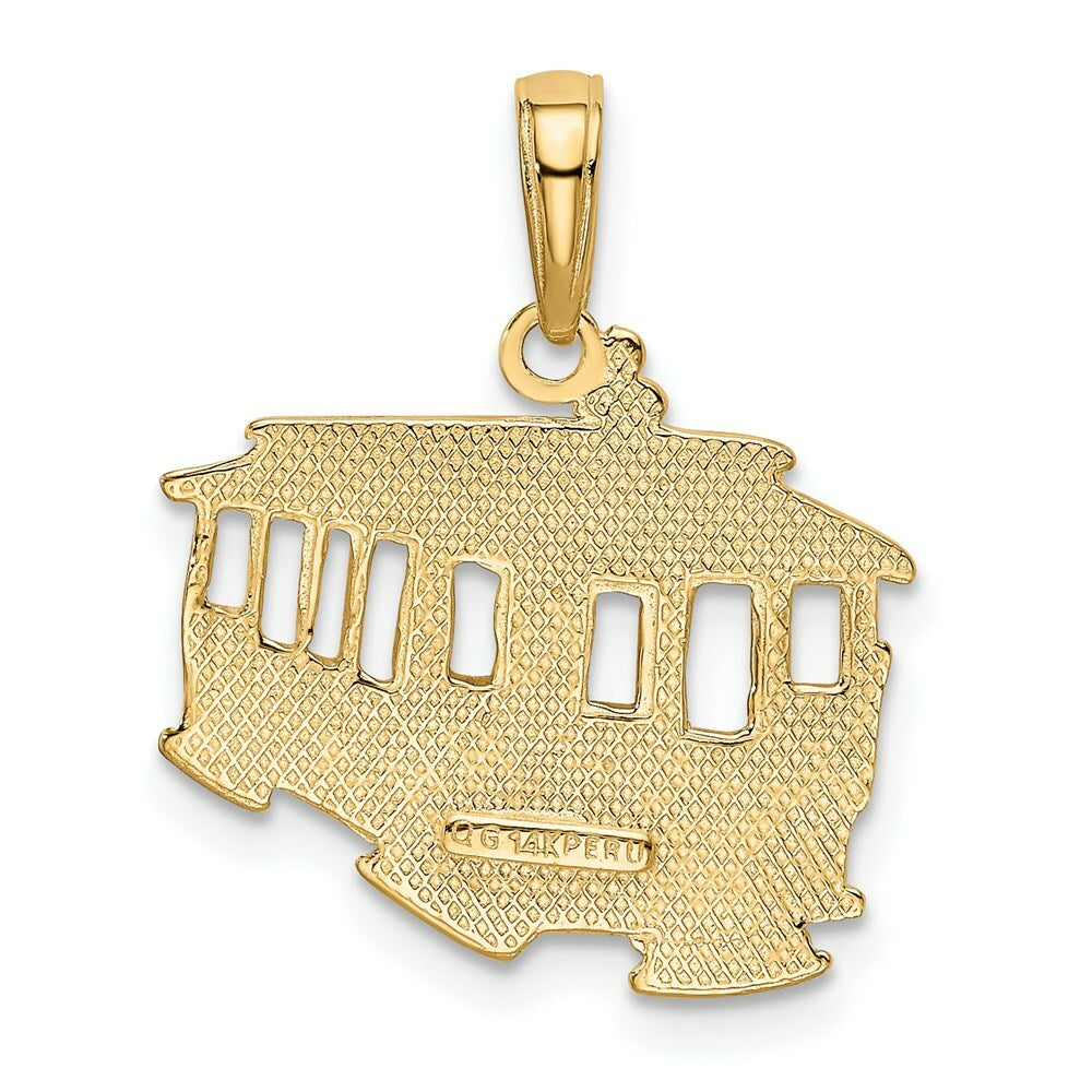 14K Yellow Gold Cable Car Pendant