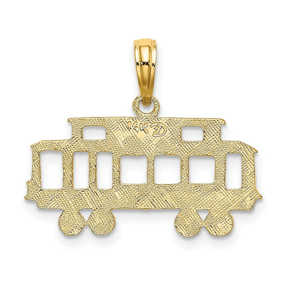 14K Yellow Gold San Francisco Cable Car Charm Pendant
