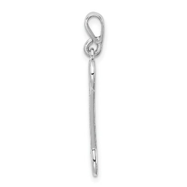 14K White Gold Wrench Pendant