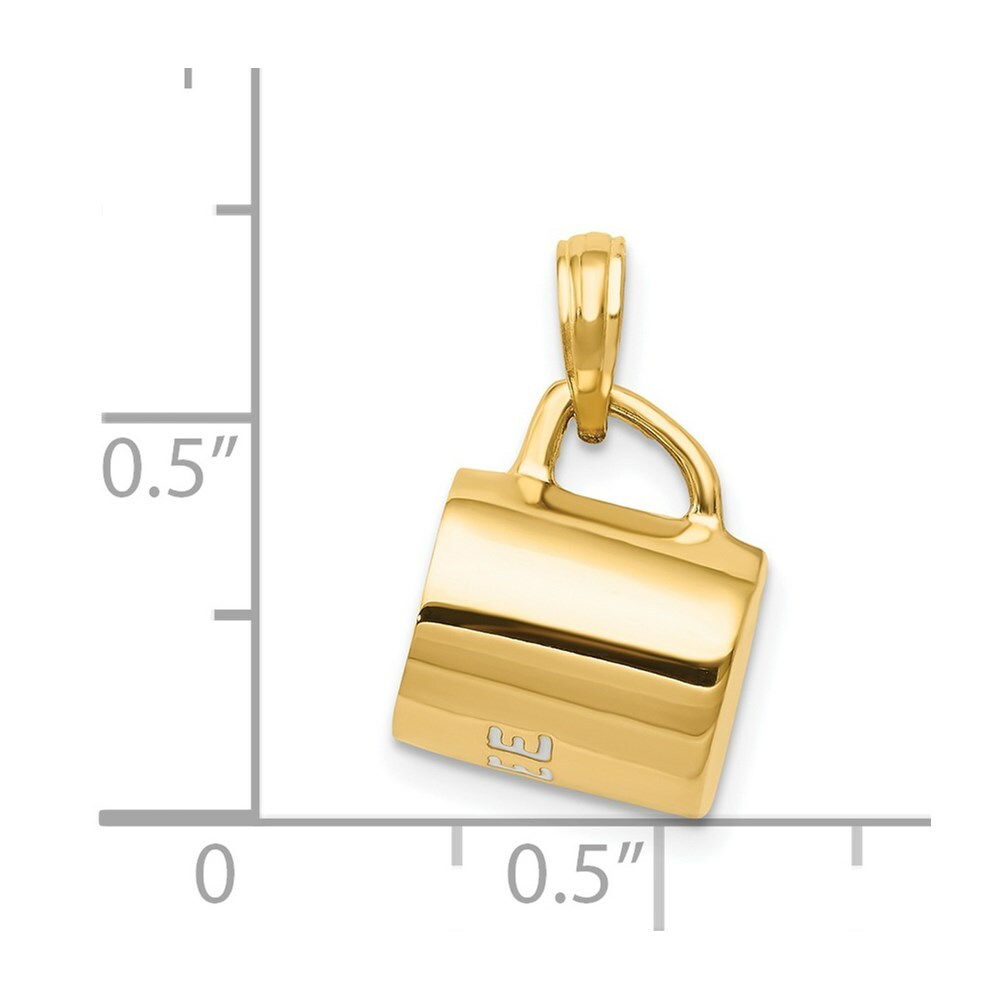14K Yellow Gold Enameled Coffee Cup Pendant