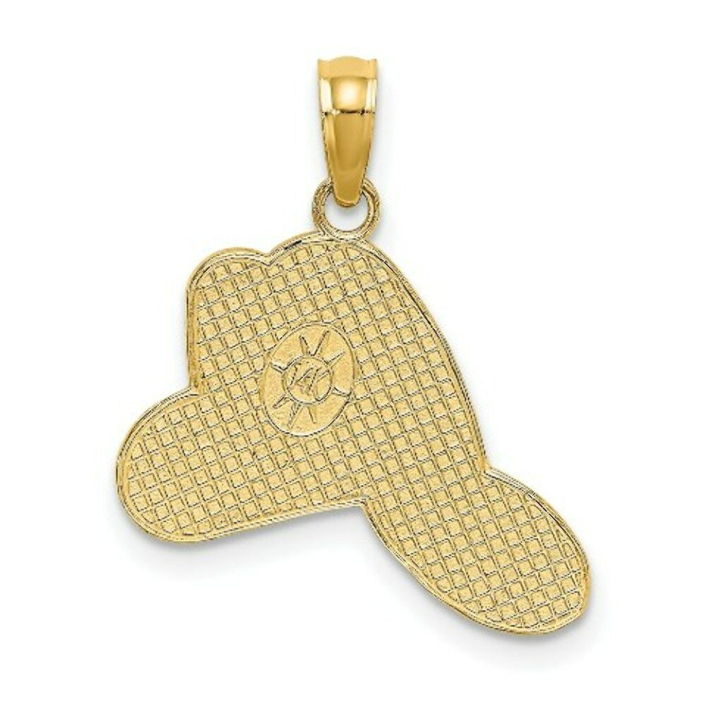 14K Yellow Gold Fire Dept Helmet Charm Pendant