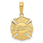 Load image into Gallery viewer, 14K Yellow Gold Fire Dept Shield Pendant
