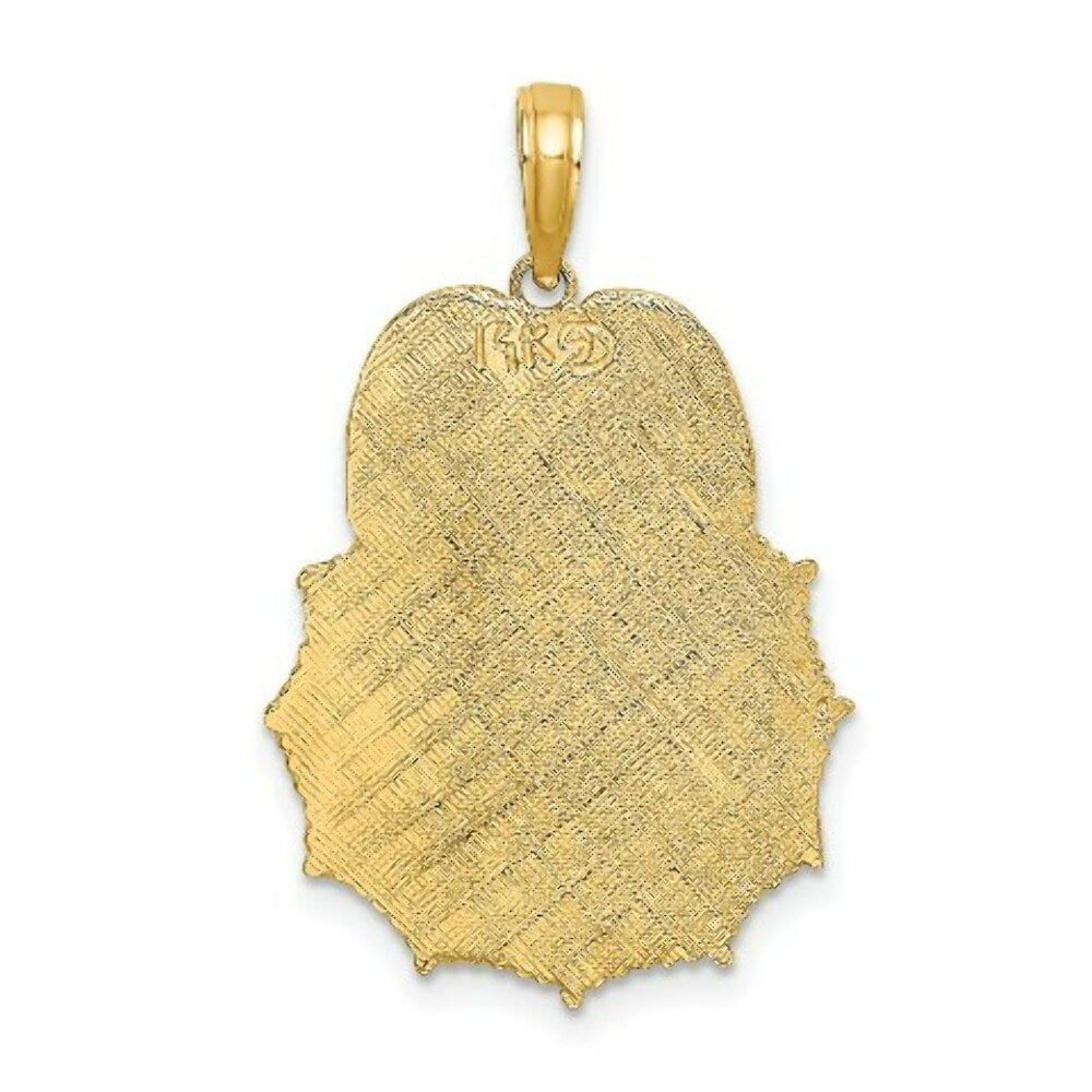 14K Yellow Gold Fireman Fire Dept Badge Charm Pendant