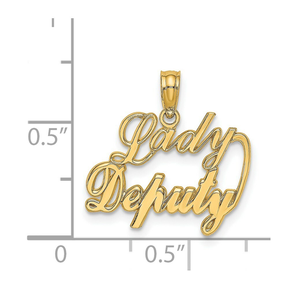 14K Yellow Gold Lady Deputy Charm Pendant