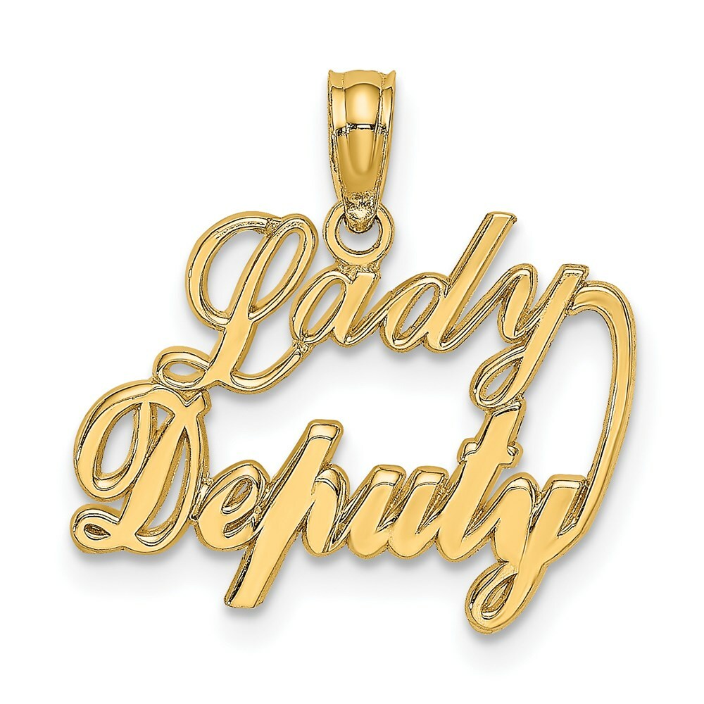 14K Yellow Gold Lady Deputy Charm Pendant
