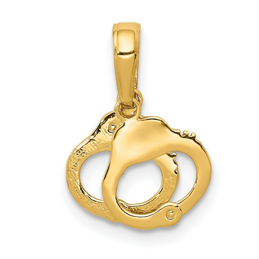 14K Yellow Gold Handcuffs Pendant