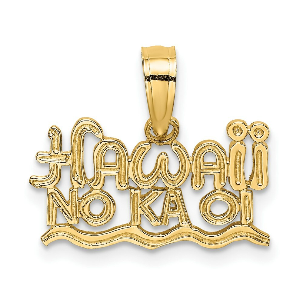 14K Yellow Gold Hawaii No Kaoi Charm Pendant