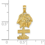 Load image into Gallery viewer, 14K Yellow Gold St. George Palm Tree Charm Pendant
