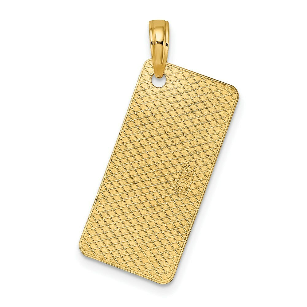 14K Yellow Gold Florida Sarasota License Plate Charm Pendant