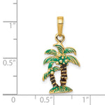 Load image into Gallery viewer, 14K Yellow Gold Enameled Palm Trees Pendant
