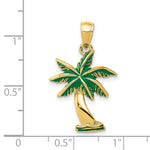 Load image into Gallery viewer, 14K Yellow Gold Enameled Palm Tree Pendant
