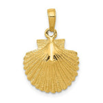 Load image into Gallery viewer, 14K Yellow Gold Scallop Shell Pendant 15mm width

