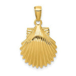 Load image into Gallery viewer, 14K Yellow Gold Scallop Shell Pendant 15mm width
