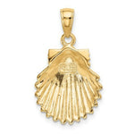 Load image into Gallery viewer, 14K Yellow Gold Scallop Shell Pendant 15mm width
