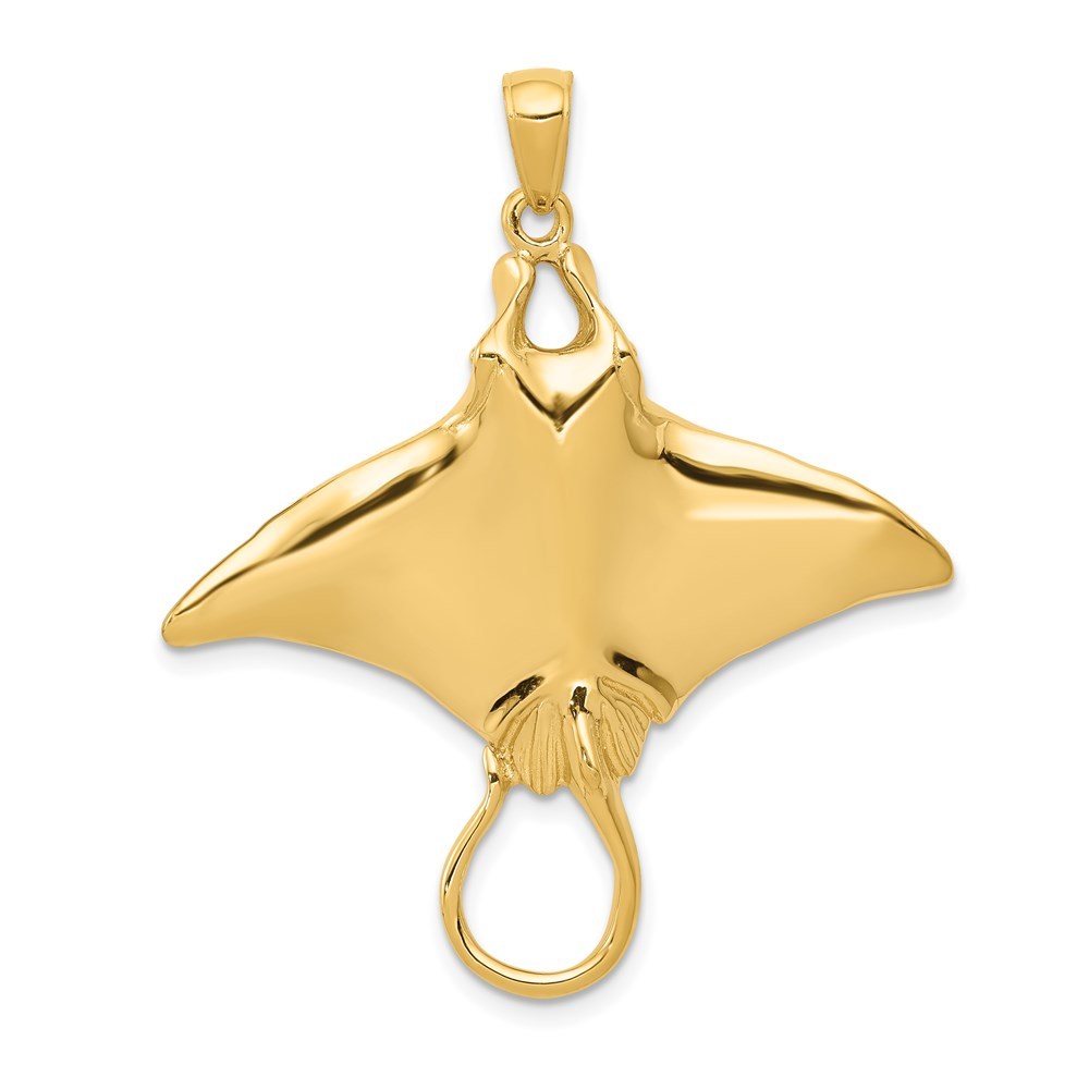 14K Yellow Gold Manta Ray Pendant