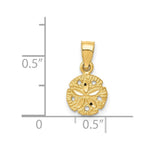 Load image into Gallery viewer, 14K Yellow Gold Sand Dollar Pendant 8mm width
