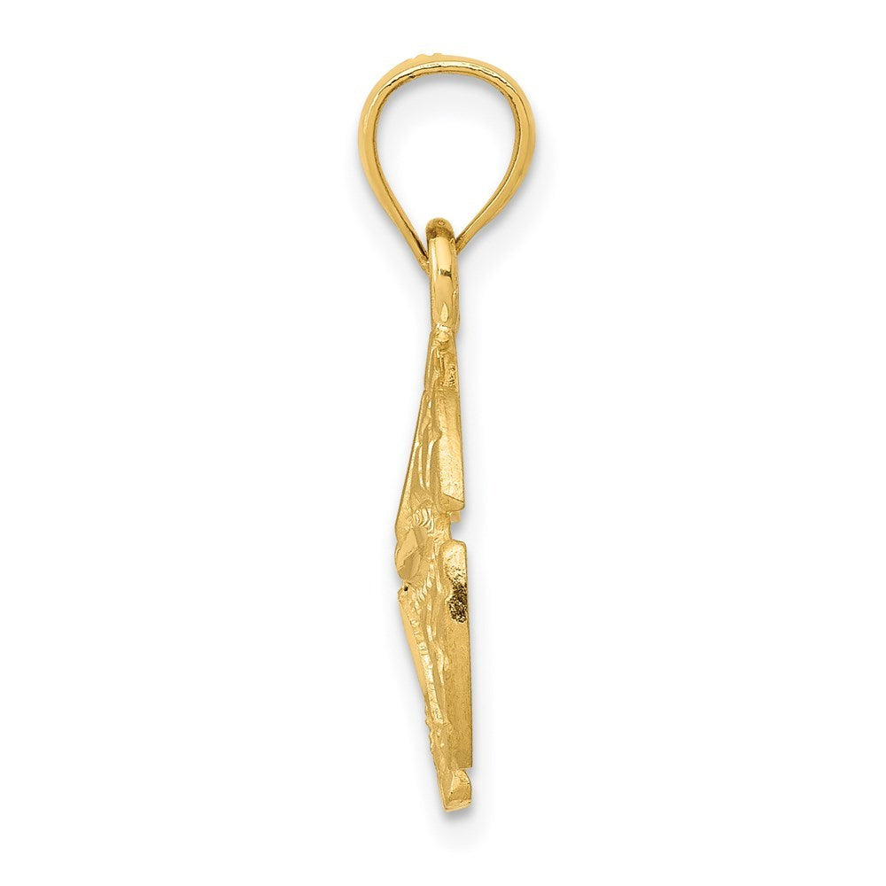 14K Yellow Gold Sand Dollar Pendant 15mm width