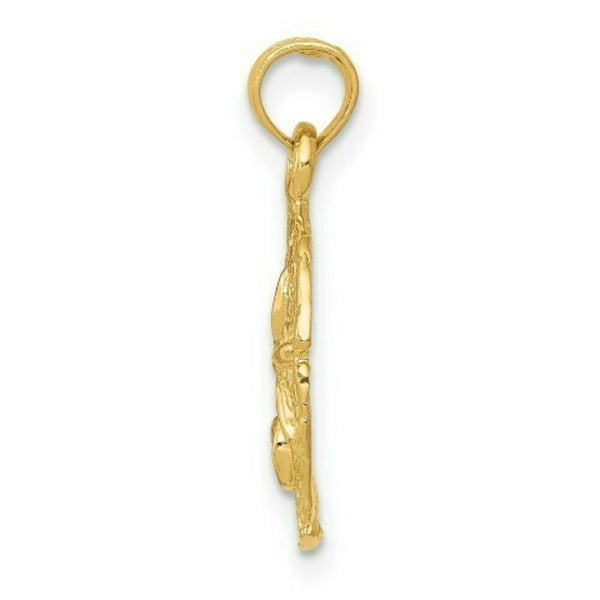 14K Yellow Gold Sand Dollar Pendant 15mm width