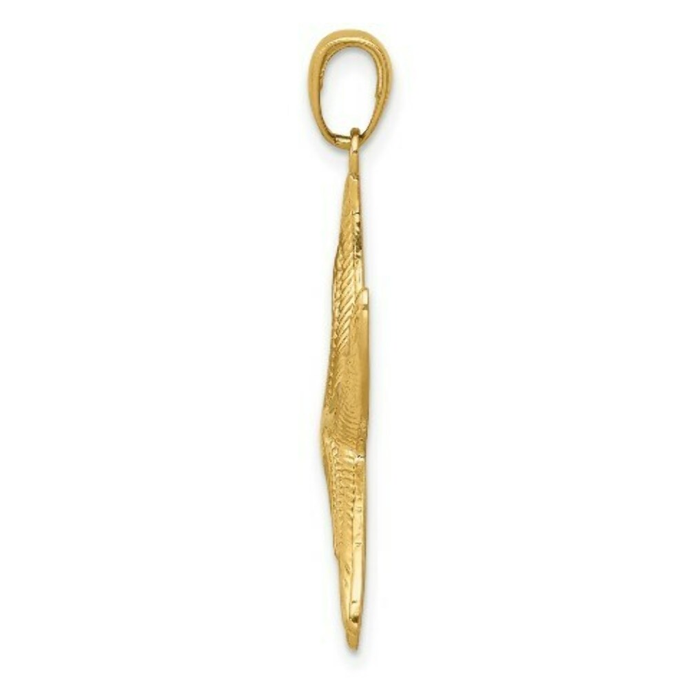 14K Yellow Gold Diamond-cut StarFish Pendant